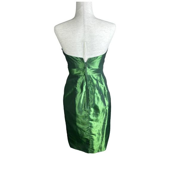 Alfred Angelo Green Strapless Formal Cocktail Holiday Prom Short Dress Size 2 - Picture 2 of 14